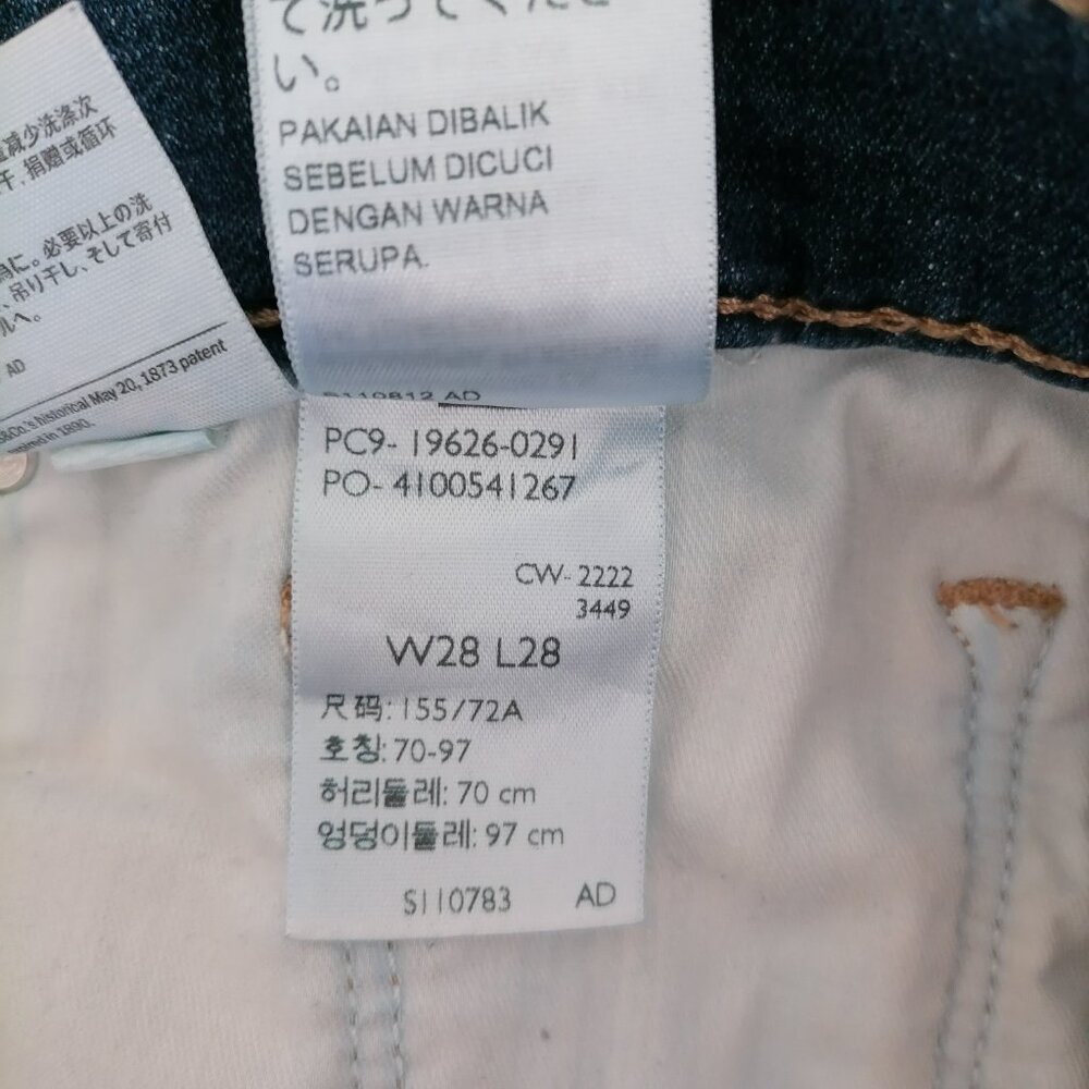 Levi's Womens Denim Blue Mid Rise Frayed Hem 311 Shaping Skinny Jeans Size 28 - Picture 10 of 10